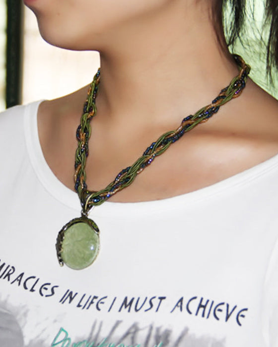 Ręcznie pleciony naszyjnik w stylu boho