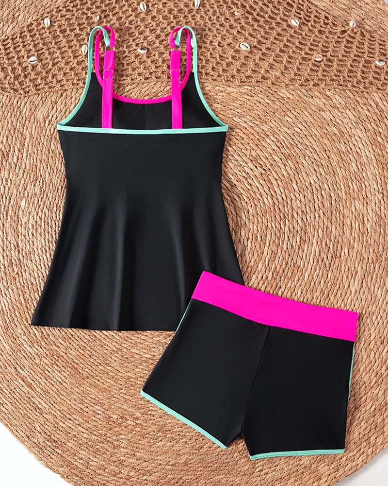 Tankini Kontrast Kolorów U Szyja Halter