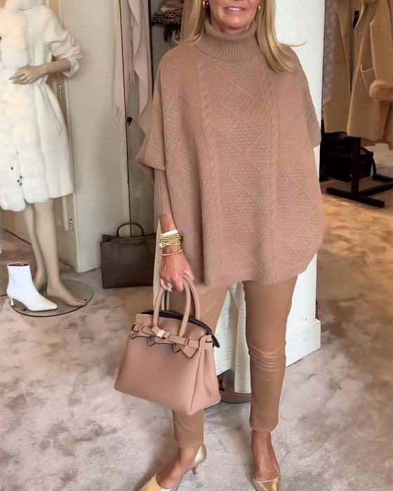 Sweter z golfem w jednolitym kolorze