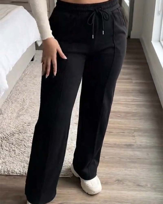 Sweatpants Ściągacz Prosta Noga