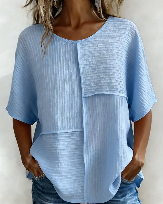 Top Pionowy Teksturowany Patchwork Luźny