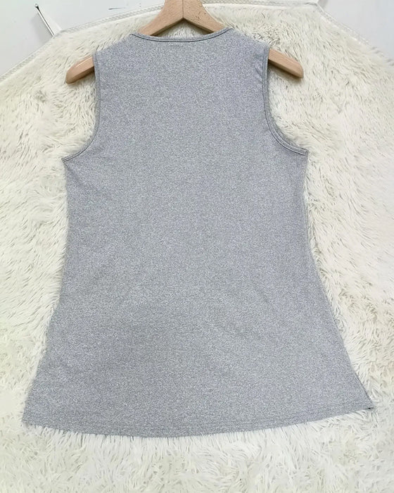 T-Shirt Gładki Krzyż Brzeg Bez Rękawów