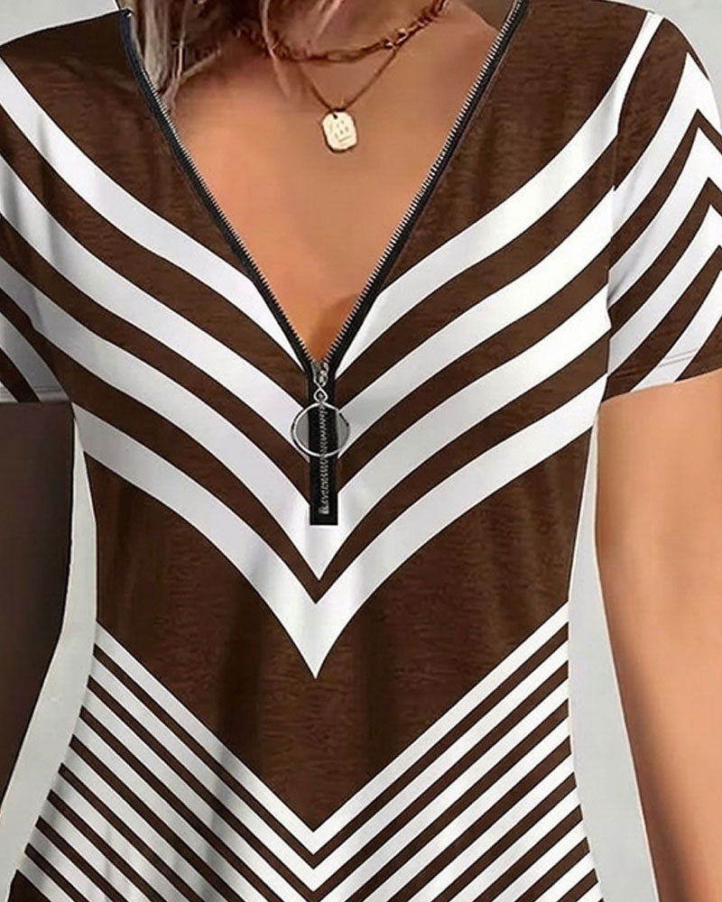 Koszulka Zamek Dekolt W W Paski