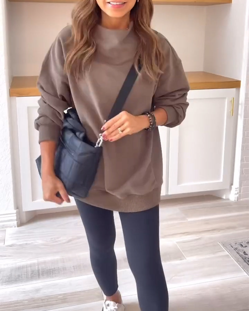 Bluza retro z rozcięciem i stójką