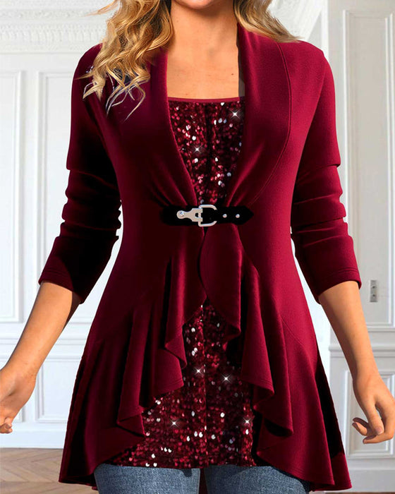 Bluzka cekinowa z marszczeniem