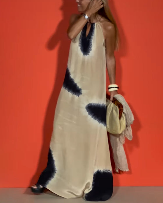 Sukienka Bez Rękawów Gradient Halter