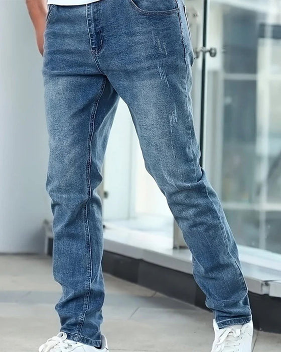 Jeans Męskie Casual Gładki