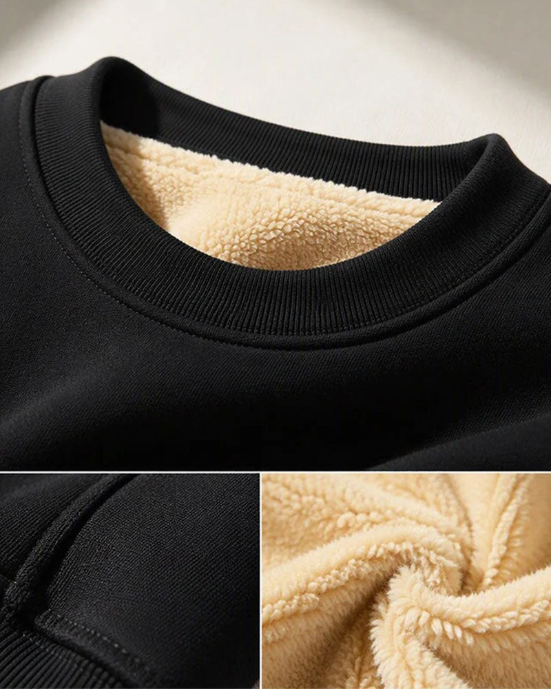 Bluza Okrągły Dekolt Gładki Męski