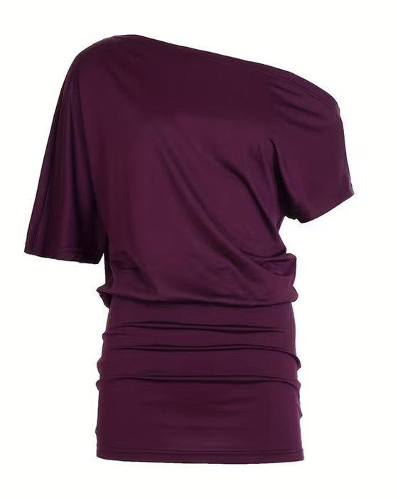 Sukienka Odsłonięte Ramiona Asymetryczna Bodycon