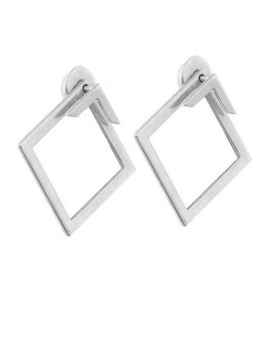 Proste eleganckie kolczyki w kształcie diamentów