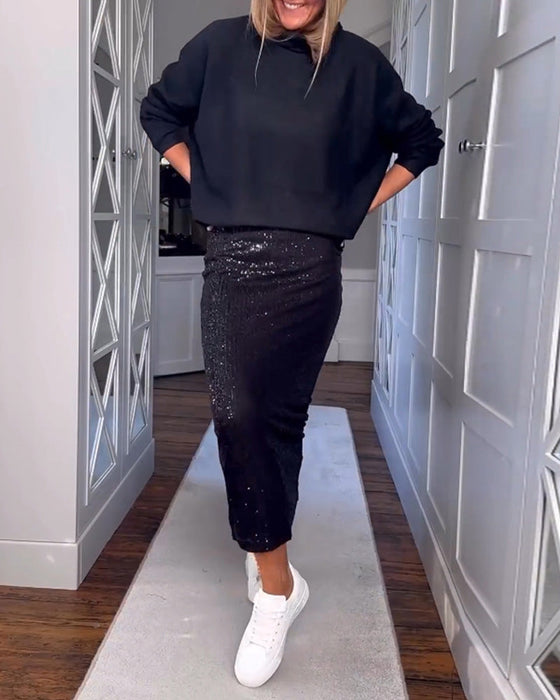 Prosta spódnica w jednolitym kolorze