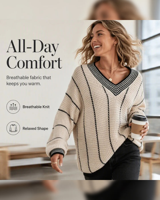 Sweter Sweter Casual Luźny Krój Pasek