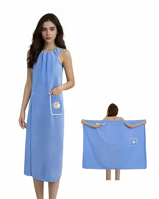 Miękki Chłonny Szybkoschnący Przenośny Ręcznik Kąpielowy Spódnica Z Kwiatowym Wzorem Kieszeń