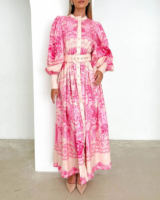 Sukienka z rękawami zapinana na guziki