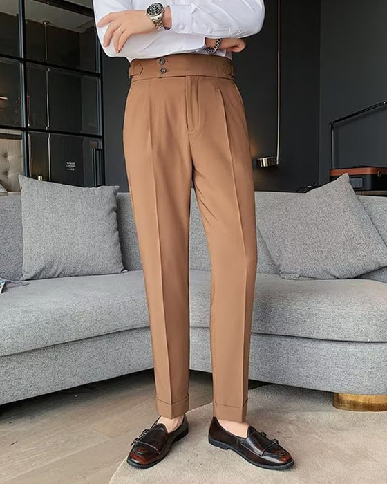 Męskie Spodnie Kieszeń Jednokolorowe Casual Sukienka