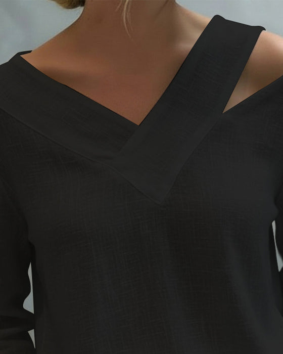 Top Stylowy Dekolt W Serek Off-The-Shoulder