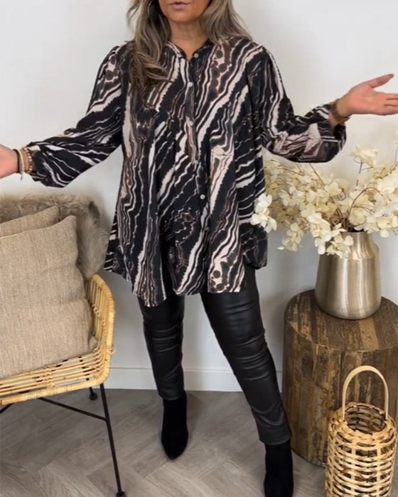 Bluzka w stylu retro z długim rękawem