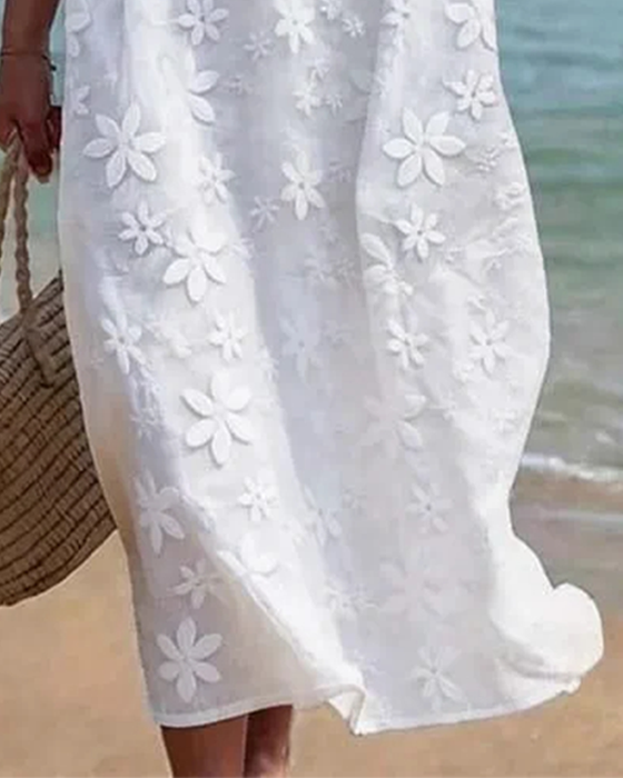 Sukienka Okrągły Dekolt Koronka Patchwork