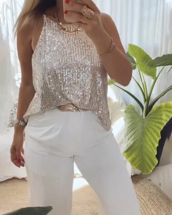 Casualowe koszulki na ramiączkach, dwustronne przód-tył