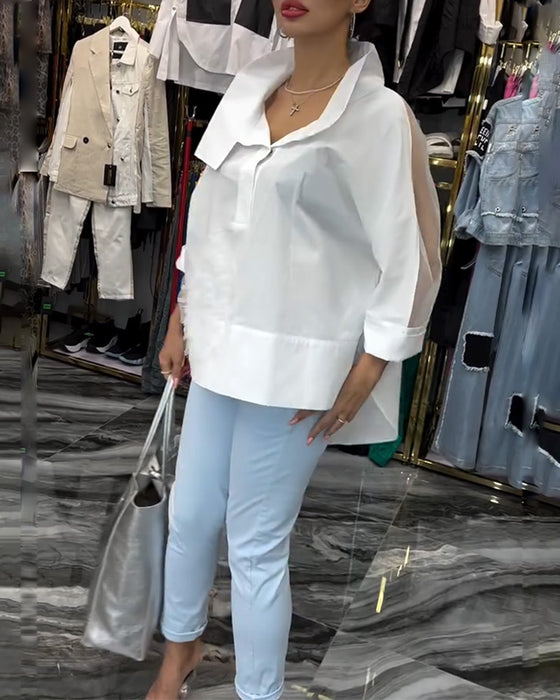 Koronkowa bluzka w patchworkowe kwiaty