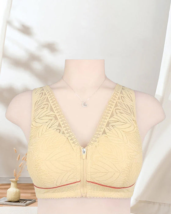 Koronkowy biustonosz zapinany z przodu na zamek