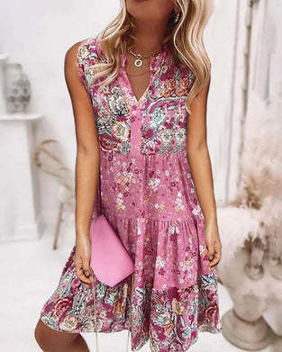 Sukienka bez rękawów w kwiaty