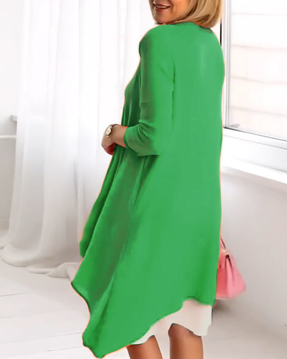 Zestaw Kwiatowy Wzór Patchwork Z Długimi Rękawami