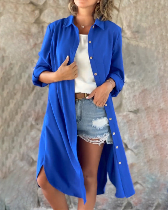 Jednolity kolor koszulki z długim rękawem