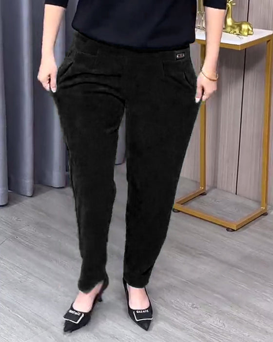 Jednokolorowe Dopasowane Spodnie Typu Skinny