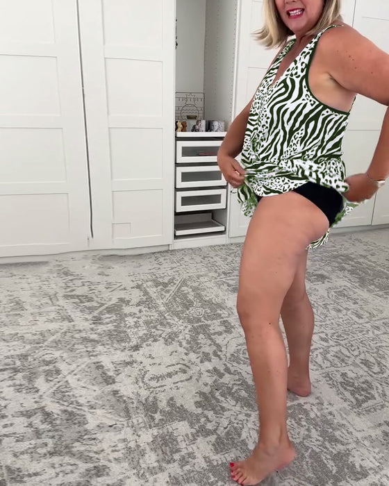 Strój Kąpielowy Slim Fit W Zebramotyw