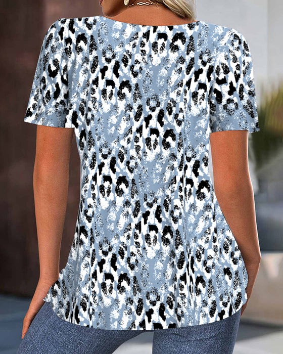 T-shirt Okrągły Dekolt Krótki Rękaw Nadrukowany