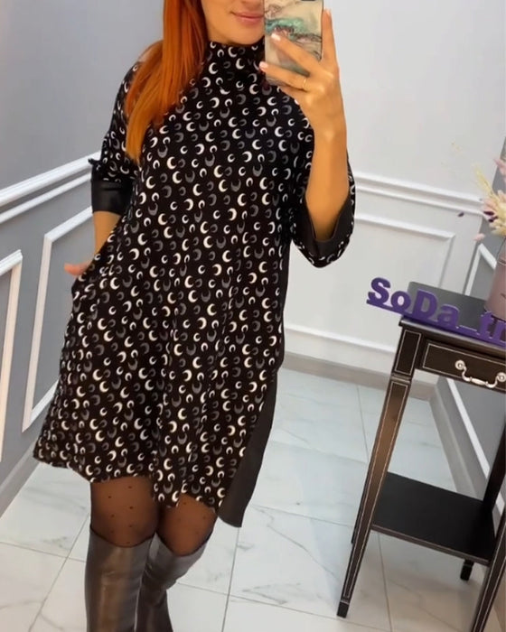 Casualowa sukienka z nadrukiem motyli