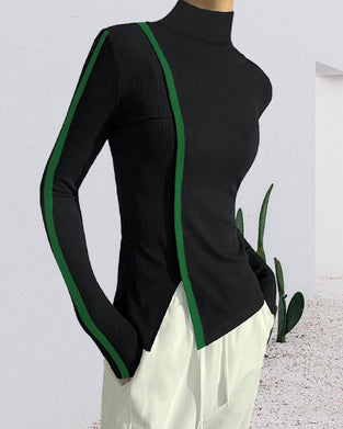 Pulower z golfem i patchworkiem