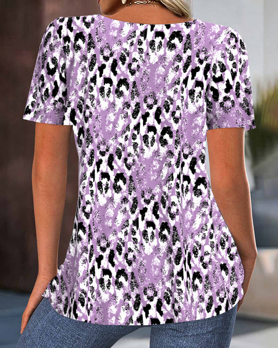 T-shirt Okrągły Dekolt Krótki Rękaw Nadrukowany