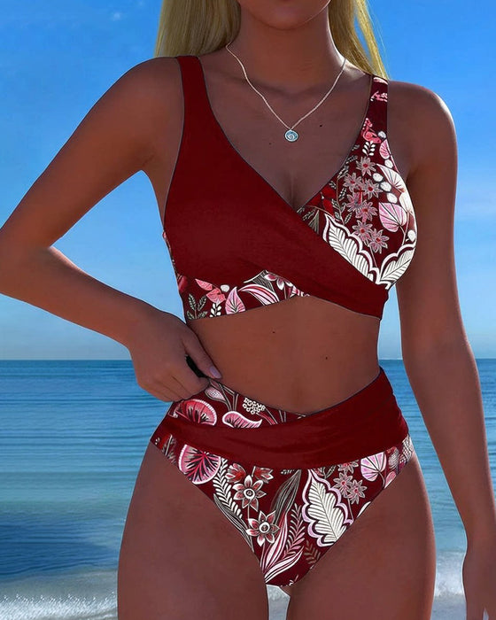 Bikini Kontrast Kolor Moda Kwiatowy