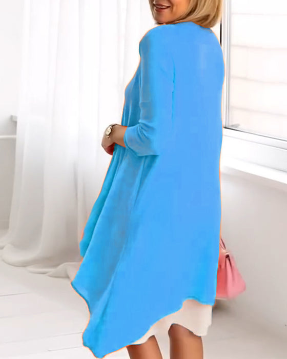 Zestaw Kwiatowy Wzór Patchwork Z Długimi Rękawami