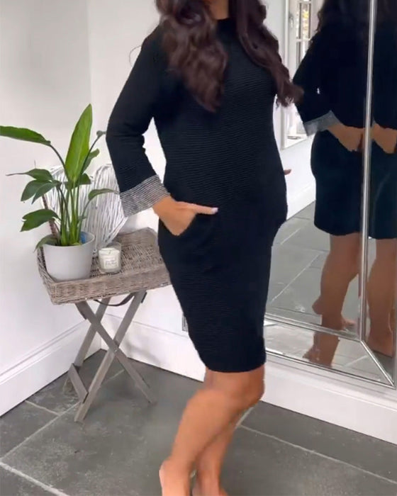 Elegancka sukienka z okrągłym dekoltem