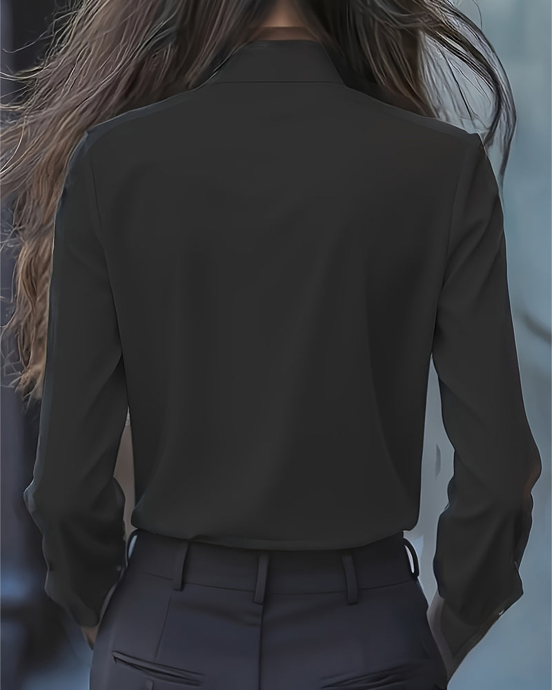 Koszula Z Długim Rękawem Z Kokardą I Falbankami