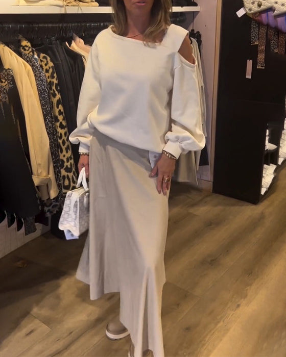 Prosta bluza z odkrytymi ramionami