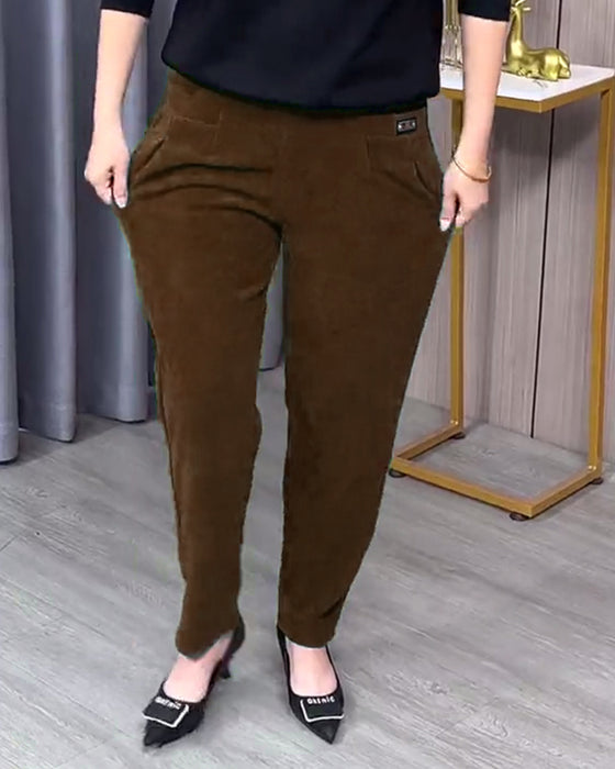 Jednokolorowe Dopasowane Spodnie Typu Skinny