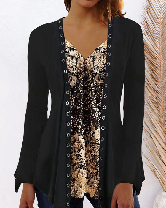 Bluzka zapinana na guziki z długim rękawem