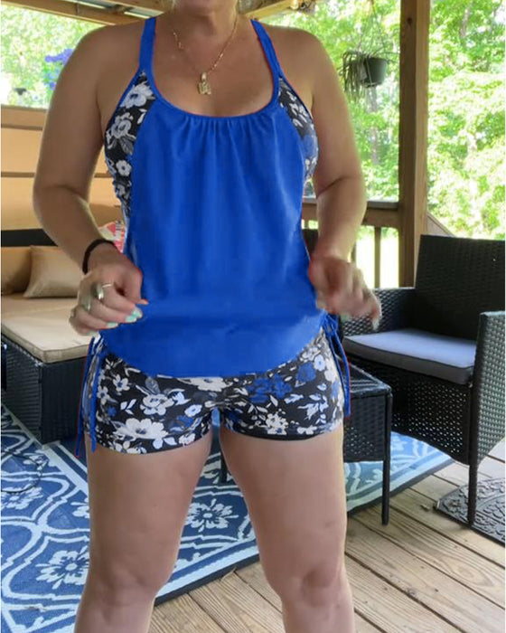 Strój Kąpielowy Drukowany Suspenders Boxer