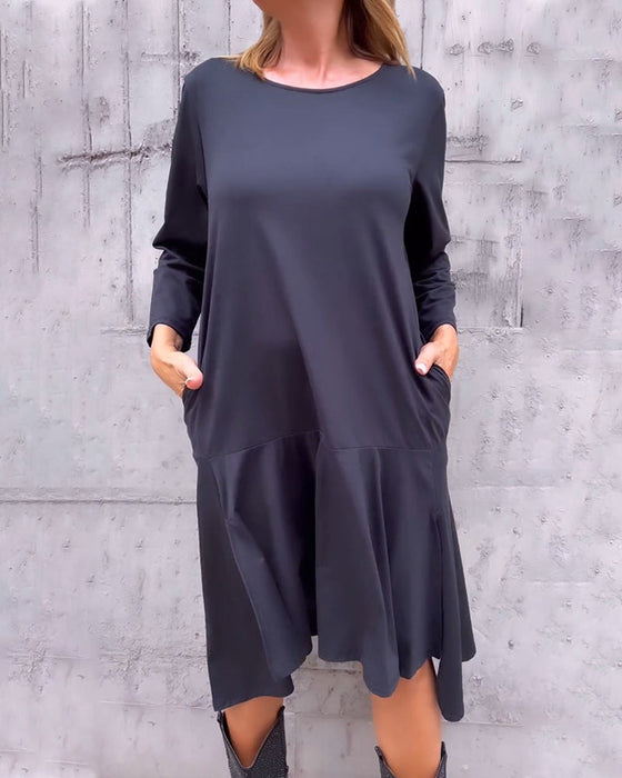 Luźna sukienka z kieszeniami