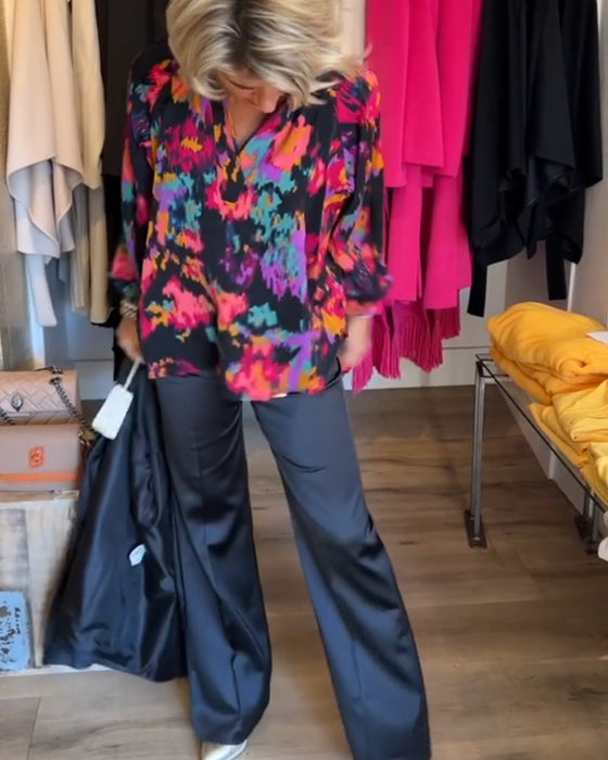 Elegancka bluzka z długim rękawem z personalizowanym nadrukiem