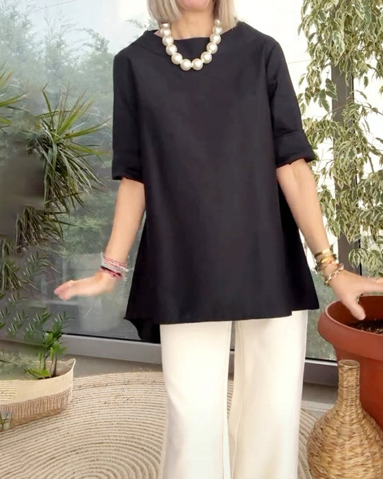 Bluzka w jednolitym kolorze