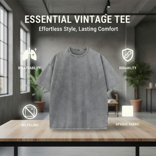T-Shirt Męski Vintage Luźny