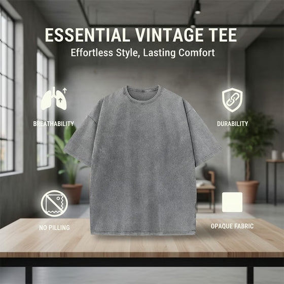T-Shirt Męski Vintage Luźny