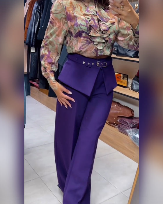 Spodnie Stylowy Prosta Noga Garnitur