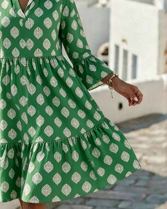 Sukienka V Dekolt Drukowana