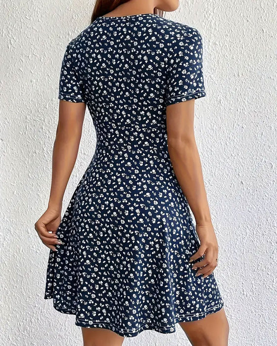 Sukienka Kwiatowa V-Neck Casual